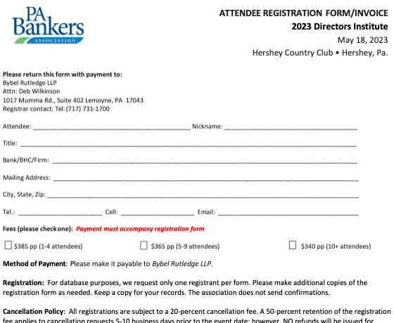 2023 Directors Institute Registration Form