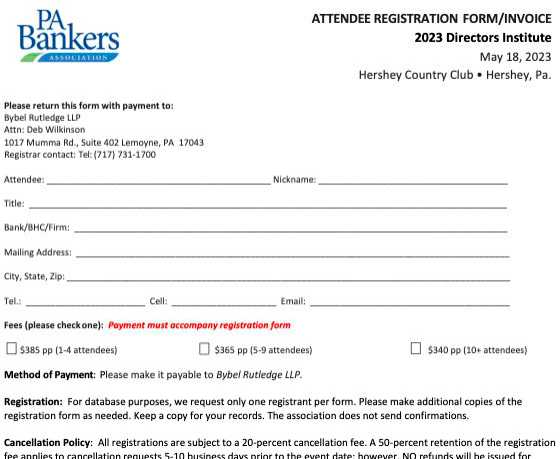2023 Directors Institute Registration Form