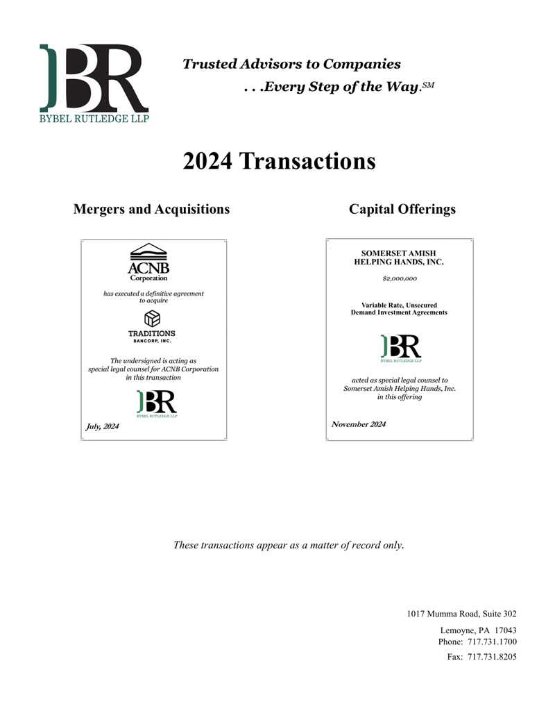 2024 Transactions | Bybel Rutledge